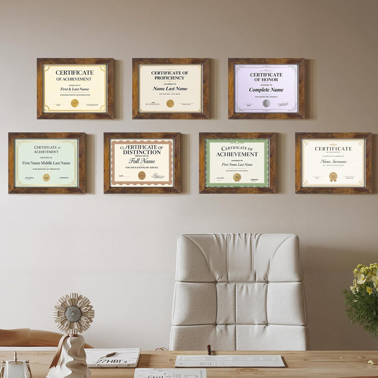 Certifications wall at Dr Kamlesh Gurnaney
